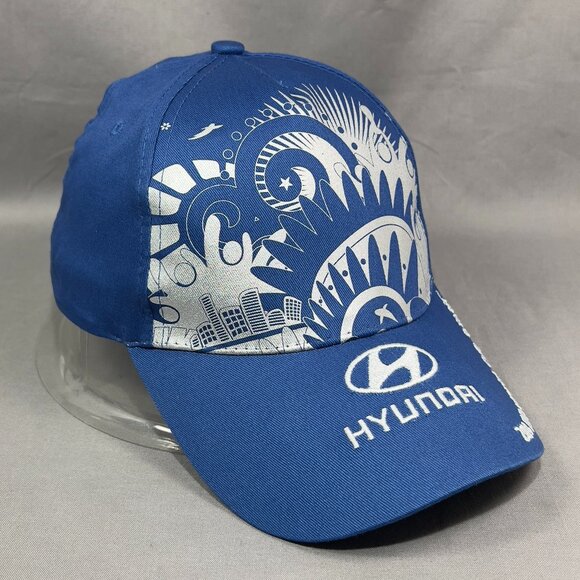FIFA World Cup Brazil Strapback Cap Hat Blue Soccer Hyundai Souvenir Dad Mens - Picture 6 of 14